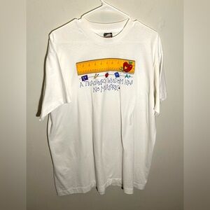 Vintage Fruit Of The Loom Teachers Appreciation Tee Size XL Single Stitch